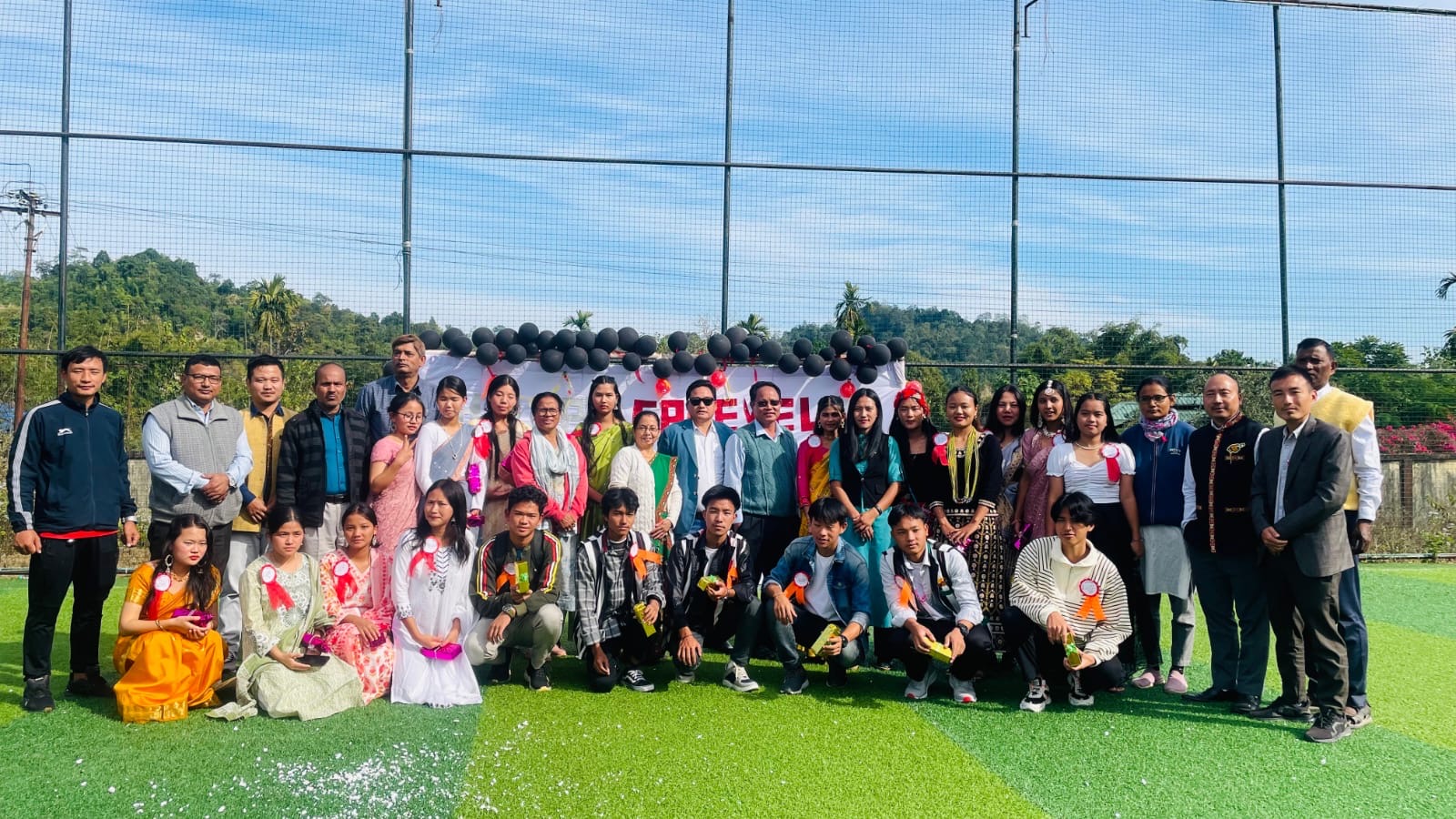 Farewell function on the school ground
